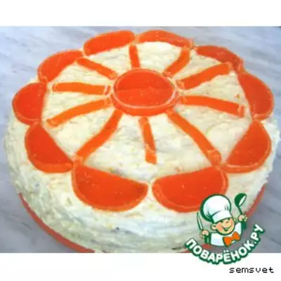Торт с творожным кремом "Солнечный круг"