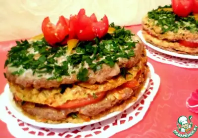Кабачково-мясные закусочные торты