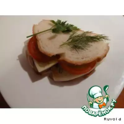 Бутерброд с курицей Вечерний каприз фото