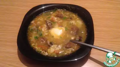 Грибной суп с яйцом