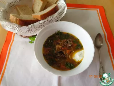 Суп грибной с репой и морковью