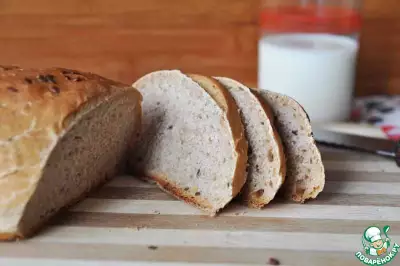Горчичный хлеб из цельнозерновой муки с льном