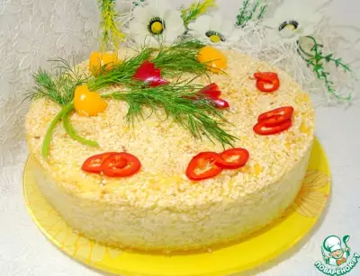 Пирог с пшеном, манкой и овощами