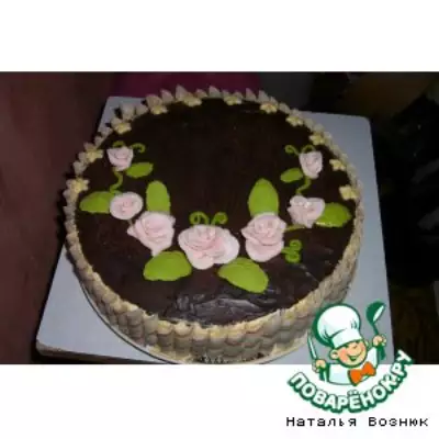 Торт шоколадный с творожным суфле