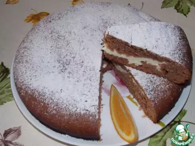 Шоколадно-апельсиновый пирог с творогом