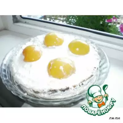 Торт Яичница с персиками