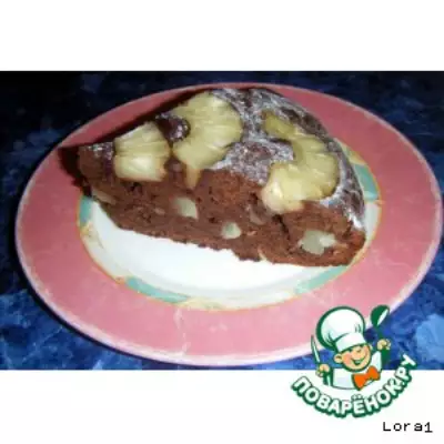 Шоколадно ликeрный пирог с ананасом