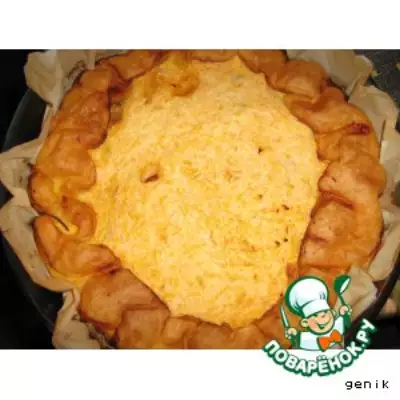 Открытый пирог с тыквой и сыром