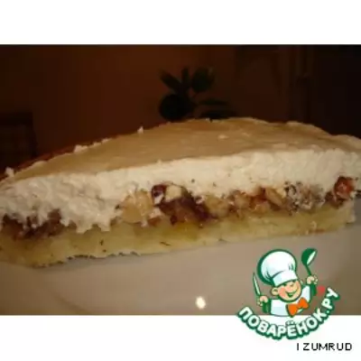Медовый пирог с творогом и орехом