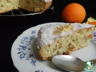Постный апельсиновый пирог с изюмом