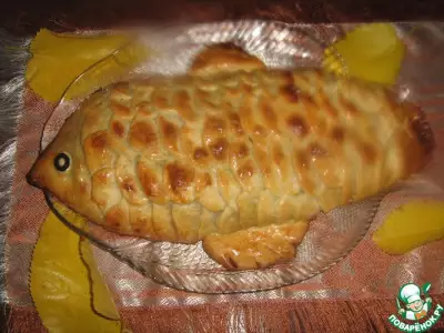 Пирог рыбный с картофелем и фасолью
