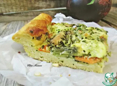 Пшенный пирог с овощами и курицей