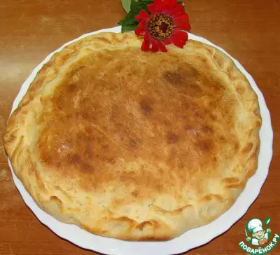 Пирог с картофелем на манном тесте
