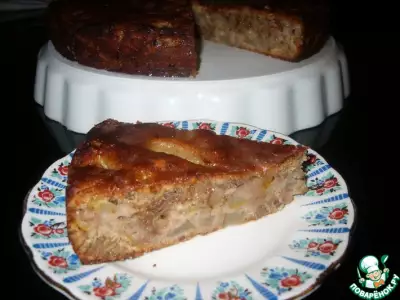 Грушевый пирог с грецкими орехами
