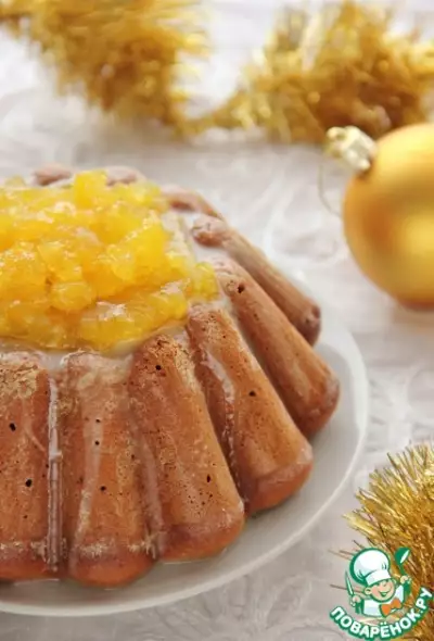 Пряный зимний пирог с апельсиновым желе