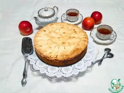 Рождественский пирог с творожно-яблочной начинкой
