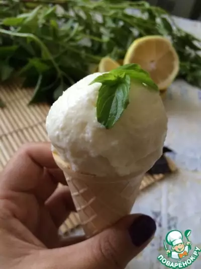 Лимонно-базиликовое мороженое