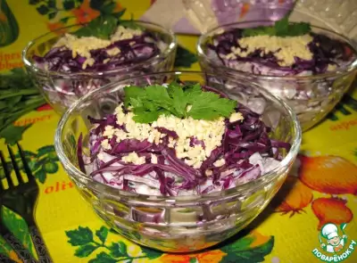 Салат с мясом и краснокочанной капустой