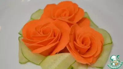 Украшение из моркови "Роза"