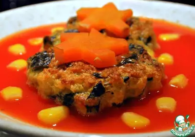 Пшённо-шпинатные Timbale с томатным соусом