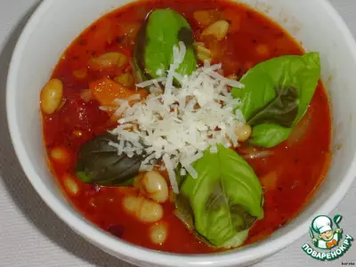 Суп из томатов и белой фасоли по-итальянски