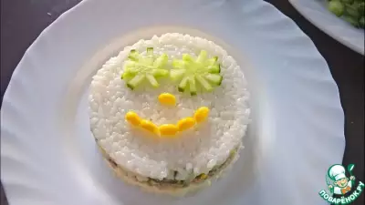 Салат веселый снеговик с тунцом