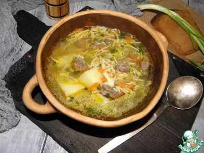 Суп с печенью "По-деревенски"