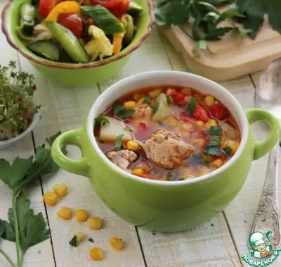 Суп из тунца с овощами