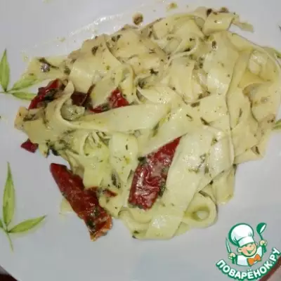 Феттучини с овощами вива италия