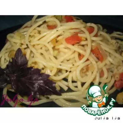 Спагетти с кабачками и цветной капустой
