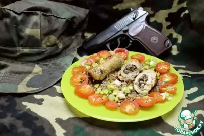 Свиные пальчики боеприпасы солдата фаршированные грибами и сыром