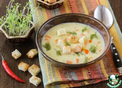 Суп с плавленым сырком и карри