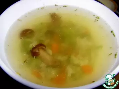 Суп из индейки с овощами и опятами