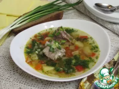 Овощной суп со свининой