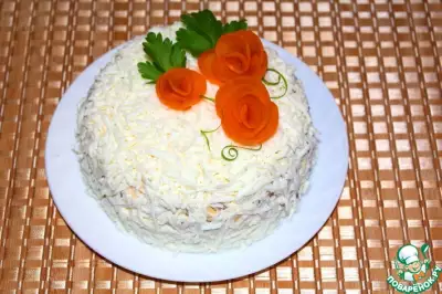 Закусочный торт-салат из печени
