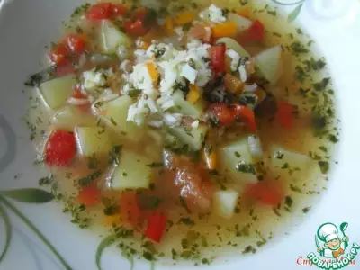 Рисовый суп с зимними помидорами