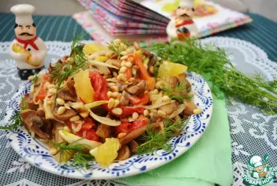 Грибной салат со сладким перцем фото