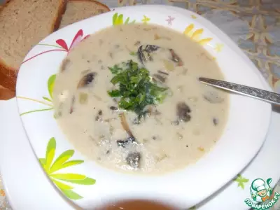 Сырный суп с шампиньонами и рисом
