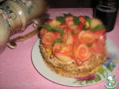 Тыквенный торт "Букет роз"