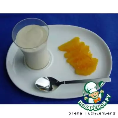 Ванильный баварский крем с апельсиновым салатом