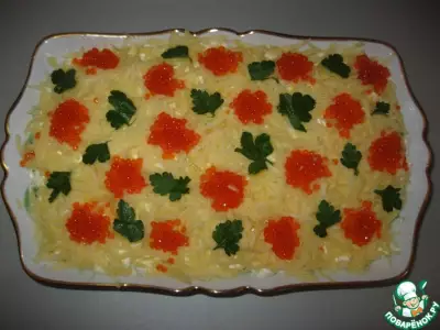 Слоеный салат "Прости" с жареной картошкой