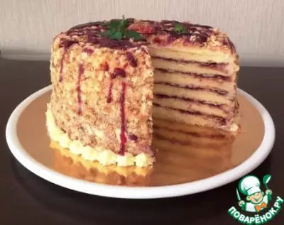 Торт «Наполеон» с курдом из смородины