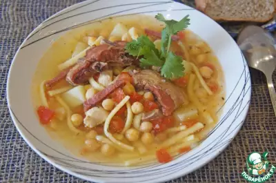 Густой испанский мясной суп "Ранчо канарио"