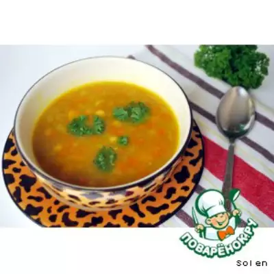 Пряный овощной суп с тыквой и нутом