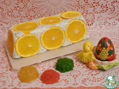 Творожный торт с апельсинами "Белоснежка"