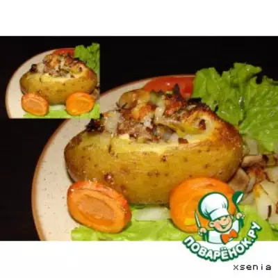 Картофель, запеченный с грибами Телега