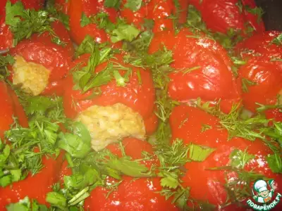 Особый фаршированный болгарский перец, запечённый в духовке