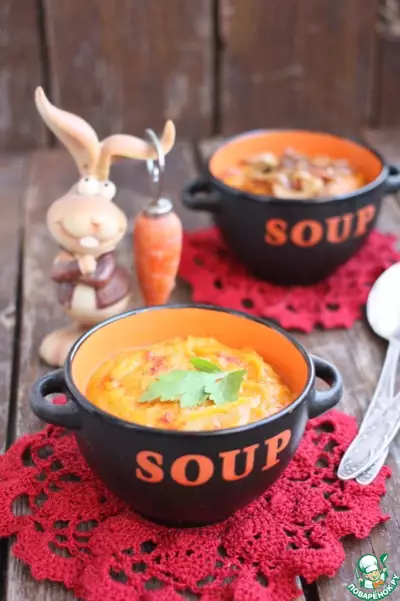 Морковный суп-пюре с чечевицей