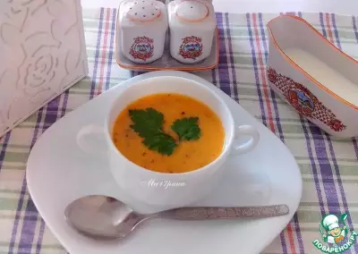 Сливочный суп с рисом и кабачками