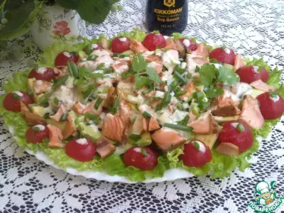 Салат с горбушей и овощами
